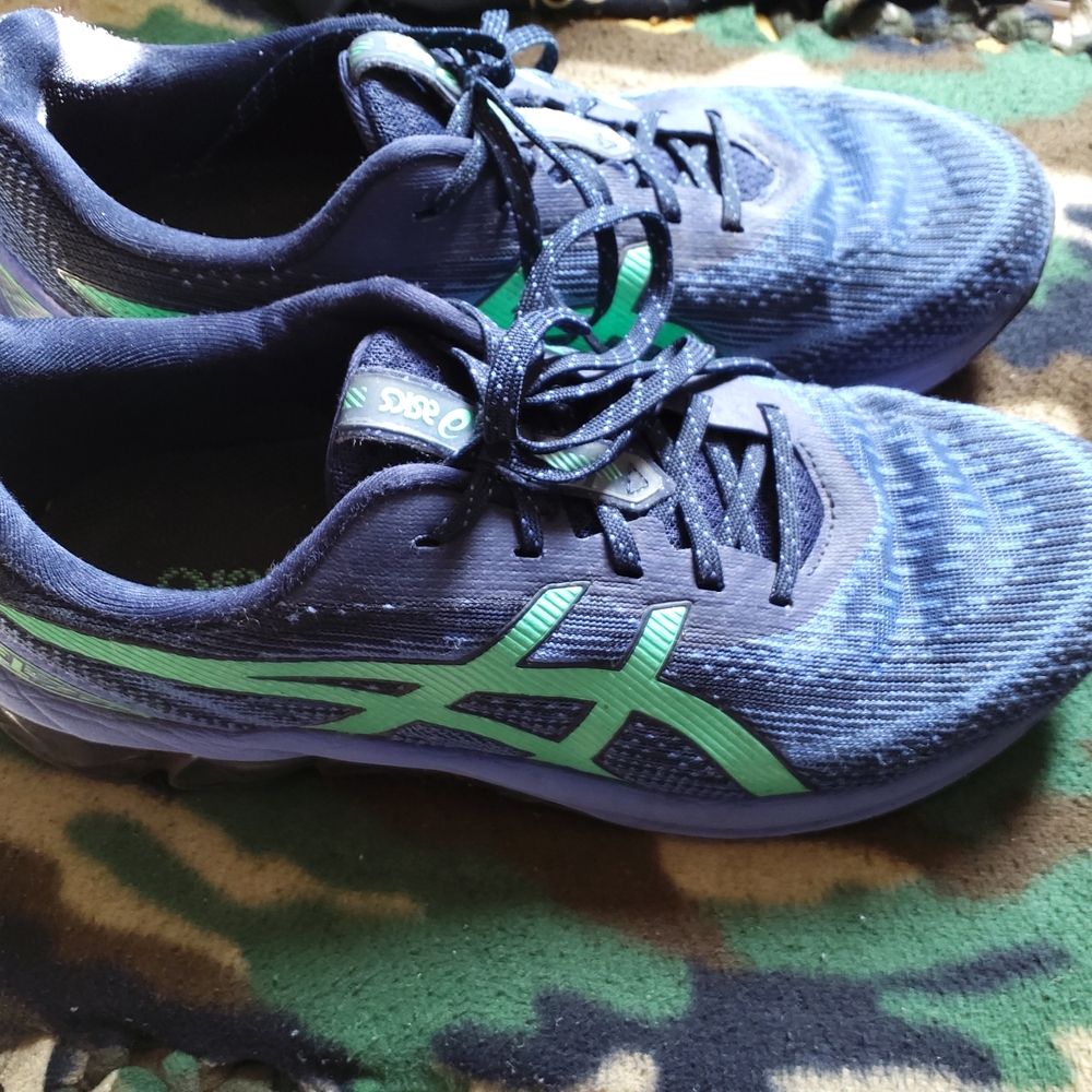 Asics Blue and Green Athletic Shoes - Picture 5 of 6